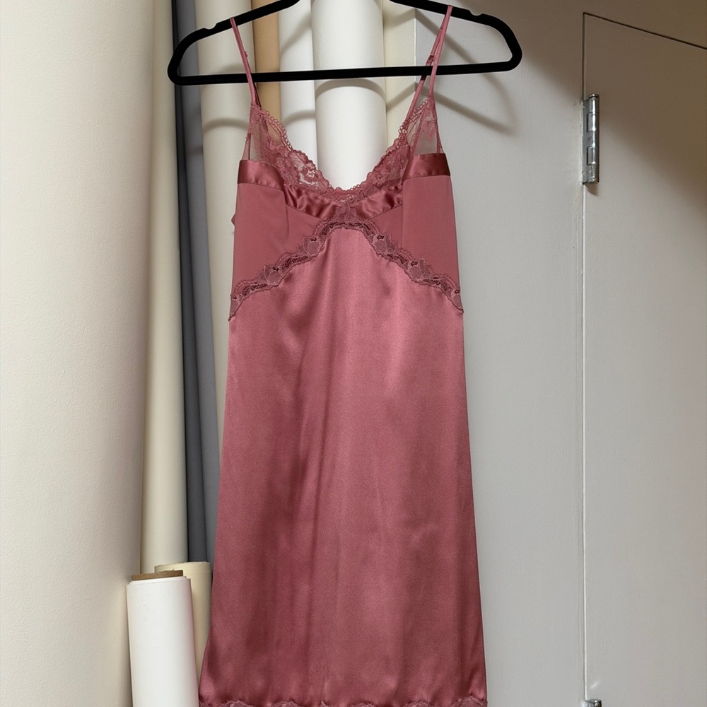 La Perla Lace Trim Satin Slip Dress Size 2 - Pre-owned